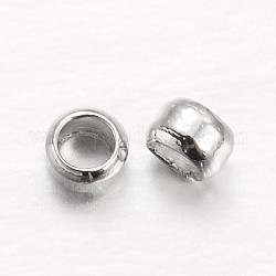 Laiton rondelle perles à écraser, platine, 2x1mm, Trou: 1mm, environ 10000 pcs/100 g