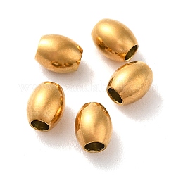Ионное покрытие (ip) 304 шарик из нержавеющей стали, баррель, золотые, 6x5 мм, отверстие : 2.4 мм