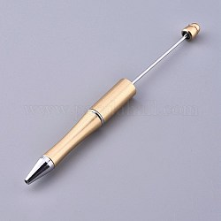 Пластиковые шариковые ручки, шариковая ручка с черными чернилами, для украшения ручки своими руками, темно-золотистые, 144x12 мм, средний полюс: 2 мм
