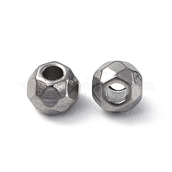 201 perline in acciaio inossidabile, tondo, colore acciaio inossidabile, 3x2.5mm, Foro: 1.2 mm