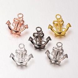 Alloy Anchor Multi-Strand Links, Lead Free, Mixed Color, 22x21x6.5mm, Hole: 3.5mm & 11x4mm