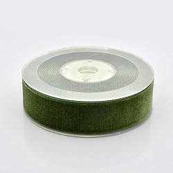Cinta de terciopelo de poliéster para embalaje de regalo y decoración de festival, oliva, 1 pulgada (26 mm), aproximamente 25yards / rodillo (22.86 m / rollo)