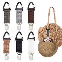 Ahandmaker 6 шт. зажим для шляпы для путешествий, 6 цветной зажим для колпачков из полиэстера, Многофункциональный зажим для шляпы-утконоса, портативный подвесной зажим для шляпы, шляпа-компаньон для путешествий на открытом воздухе, сумка для багажа, сумка