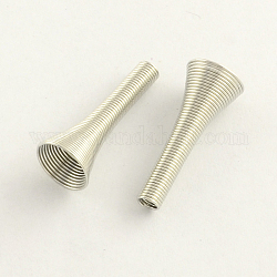 Perline primavera ferro, perline bobina, platino, 28x9mm, Foro: 3~8 mm