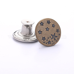 ジーンズ用合金ボタンピン  航海ボタン  服飾材料  ラウンド  スター  17mm