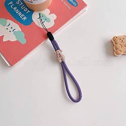 Nylon Adjustable Wrist Straps Hand Lanyard, for Mobile Accessories, with Silicone Cabochons, Bear Pattern, 10cm