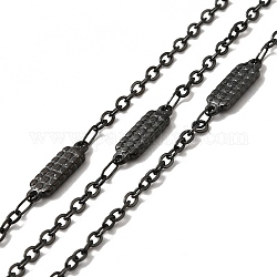 304 chaînes à maillons rectangulaires en acier inoxydable, avec bobine, soudé, électrophorèse noir, 14x4x1.5mm, 2.5x2x0.3mm, environ 32.81 pied (10 m)/rouleau