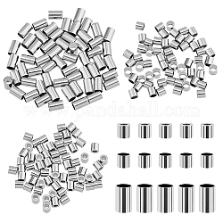 DICOSMETIC 180Pcs 3 Styles 304 Stainless Steel Spacer Beads, Column, Stainless Steel Color, 2~4x2mm, Inner Diameter: 1~2.5mm, 60pcs/style
