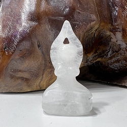 Figurines de déesse du yoga de guérison sculptées en cristal de quartz naturel, Décorations d'affichage en pierre d'énergie reiki, 50~60mm