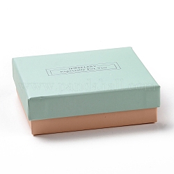 Украшения специально для вас картонные коробки для браслетов, с черной губкой, для ювелирной подарочной упаковки, квадратный, аквамарин, 9x9x2.8 см