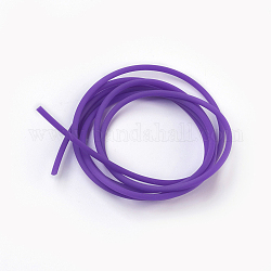 Corde en caoutchouc synthétique solide tubulaire de PVC, sans trou, mauve, 2mm, environ 1.09 yards (1 m)/fil