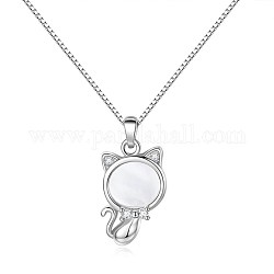 Ожерелье с подвеской в виде кролика, 925 ожерелье из стерлингового серебра с кубическим цирконием для девушки, женщины, подарок, платина