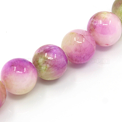 Natur persische Jade Perlen Stränge, gefärbt, Runde, Orchidee, 6 mm, Bohrung: 1 mm, ca. 62 Stk. / Strang, 16 Zoll