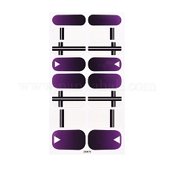 Autocollants pour ongles de fruits enveloppants, bandes de décalcomanies géométriques auto-adhésives pour nail art, pour femmes filles bricolage nail art décoration, bleu violet, 27x8.5~16mm, 16pcs / feuille