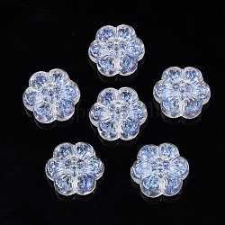 Perles en acrylique transparente, poudre de paillettes, fleur, clair, 13x12x4mm, Trou: 1.2mm, environ 1150 pcs/500 g