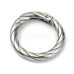 Stile tibetano 316 anello a molla in acciaio inossidabile chirurgico, torsione anello rotondo, argento antico, 22.2x3.2mm