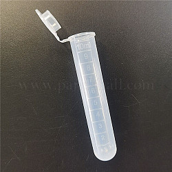 Bottiglie di plastica autosigillate, tubo graduato per la conservazione dell'ago, fumo bianco, 80x15mm