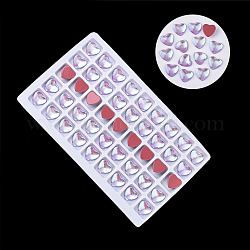 Cabujones de cristal transparente k9, espalda plana, corazón, piel roja, 10x10x4.5 mm, aproximamente 45 unidades / bolsa