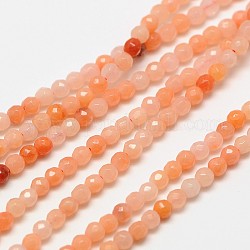 Natürliche rosa aventurinee Perlen Stränge, facettiert rund, 3 mm, Bohrung: 0.8 mm, ca. 129 Stk. / Strang, 15 Zoll