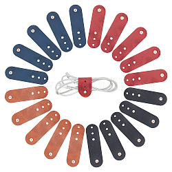 Gorgecraft 20 шт. 4 цветных кожаных кабеля для хранения данных, с железной кнопкой, овальные, разноцветные, 107x26x10 мм, 5 шт / цвет, 4colors, 20 шт