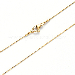 Chapado al vacío 304 collar de cadena coreana de acero inoxidable, con cierre de pinza, dorado, 19.68 pulgada (50 cm) x1.6 mm