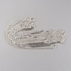 Стеклянные цепочки со стразами, с серебряной латунной цепочкой, кристалл, 8.5x2.5 мм, 8 м / мешок