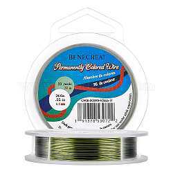 BENECREAT 24 Gauge/0.5mm 32.8 Yard/30m Craft Wire Jewelry Beading Wire Tarnish Resistant Copper Wire for Jewelry Making and Crafts, Dark Green