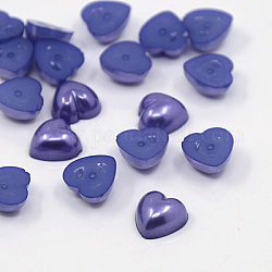 Acrylic Imitation Pearl Cabochons, Dyed, Heart, Midnight Blue, 10.5x10.5x5mm, about 1500pcs/bag