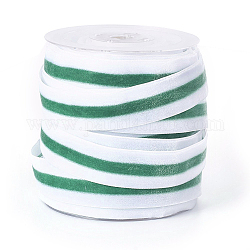 Polyesterband, Einseitiges Samtband, binäre Farbe, Streifenmuster, grün, 3/4 Zoll (19 mm), etwa 25 yards / Rolle (22.86 m / Rolle)