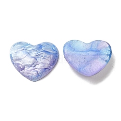 Cabochon in resina epossidica imitazione pietra preziosa, cuore, blu, 17x20x5mm