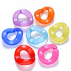 Imitación jelly acrílico anillos de enlace, conectores de enlace rápido, para hacer cadenas de bordillos,  torcedura, color mezclado, 23x23x9.5mm, diámetro interior: 14.5x9.5 mm