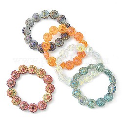 Braccialetti elasticizzati con perline di girasole in vetro bling, colore misto, diametro interno: 2-1/4 pollice (5.55 cm)