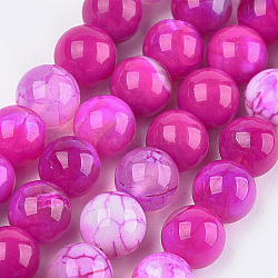 Chapelets de perle en agate naturelle teinte, ronde, magenta, 10mm, Trou: 1mm, Environ 38 pcs/chapelet, 15.1 pouce