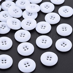 4 кнопки отверстия смолы, плоско-круглые, белые, 19x4 мм, отверстие : 2 мм