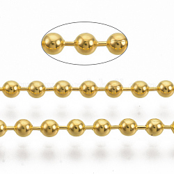 Messing-Kugelketten, langlebig plattiert, gelötet, mit Spule, Cadmiumfrei und Nickel frei und Bleifrei, golden, 2.3 mm, ca. 301.83 Fuß (92m)/Rolle