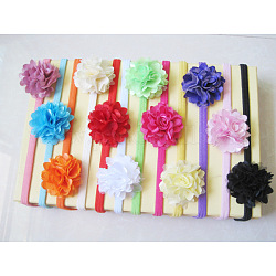 Bandeaux élastiques de bébé, accessoires de cheveux de fleurs en tissu pour les filles, couleur mixte, 130mm