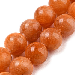 Fili di perline tinti di calcite arancione naturale, grado aa, tondo, 8mm, Foro: 0.9 mm, circa 46~49pcs/filo, 15.16''~15.75'' (38.5~40 cm)