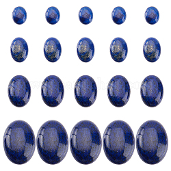 SuperZubehör 2 Stil natürlicher blauer Fleck Jaspis & Lapislazuli Cabochons, Oval, 36 Stück / Karton