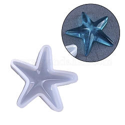 Moules en silicone, moules de résine, pour la résine UV, fabrication de bijoux en résine époxy, étoile de mer / étoiles de mer, blanc, 60x85x20mm