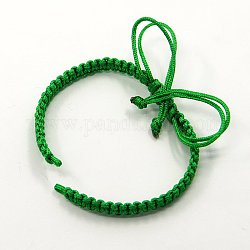 Geflochtene Nylonschnur für DIY Armband machen, grün, 145~155x5x2 mm, Bohrung: 2~4 mm