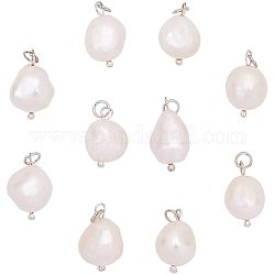 PandaHall Elite 10pcs Freshwater Pearls Dangles Charms Pendant Natural Pearl Beads Charms for Bracelet Necklace Jewelry Making