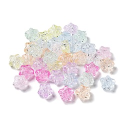 Perles en acrylique transparente, étoiles du nord, couleur mixte, 10x11x6mm, Trou: 2mm