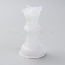 チェスシリコンモールド  ファミリーゲームエポキシ樹脂鋳造金型  DIYキッズ大人用テーブルゲーム用  女王  ホワイト  58x33mm  内径：23mm