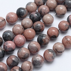 Pierre naturelle perles brin, teinte, imitation rhodochrosite, ronde, chameau, 6mm, Trou: 1mm, Environ 62 pcs/chapelet, 15.3 pouce