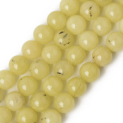 Chapelets de perles de quartz naturel, teints et chauffée, imitation de couleur opale jaune, ronde, jaune, 6~6.5mm, Trou: 1mm, Environ 62 pcs/chapelet, 14.76 pouce (37.5 cm)