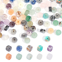 Nbeads 100 pz 10 stili di pietre preziose miste naturali e sintetiche perline, perline Heishi, Rotondo piatto / disco, tinti misti e non tinti, colore misto, 6x2.5~3.3mm, Foro: 1 mm, 10pcs / style
