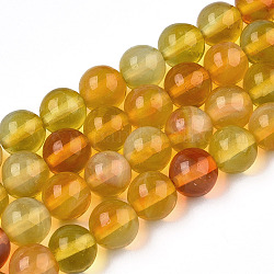 Vetro perle tonde fili, pietre d'imitazione, tondo, arancione, 8~8.5x8mm, Foro: 1 mm, circa 46~52pcs/filo, 14.17''~15.35'' (36~39 cm)