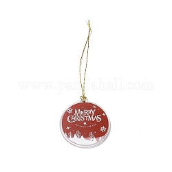 Decorazione pendente in acrilico a tema natalizio, decorazione da appendere in corda di nylon, rotondo e piatto, parola, 190~205mm
