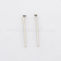 304 Stainless Steel Flat Head Pins, Stainless Steel Color, 16x0.6mm, Head: 1mm