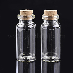 Bouteilles de verre bocal en verre perlent conteneurs, avec bouchon en liège, souhaitant bouteille, clair, 5x2.2 cm, trou: 12.5 mm, capacité: 19 ml (0.64 fl. oz), environ 12 pièces / boîte